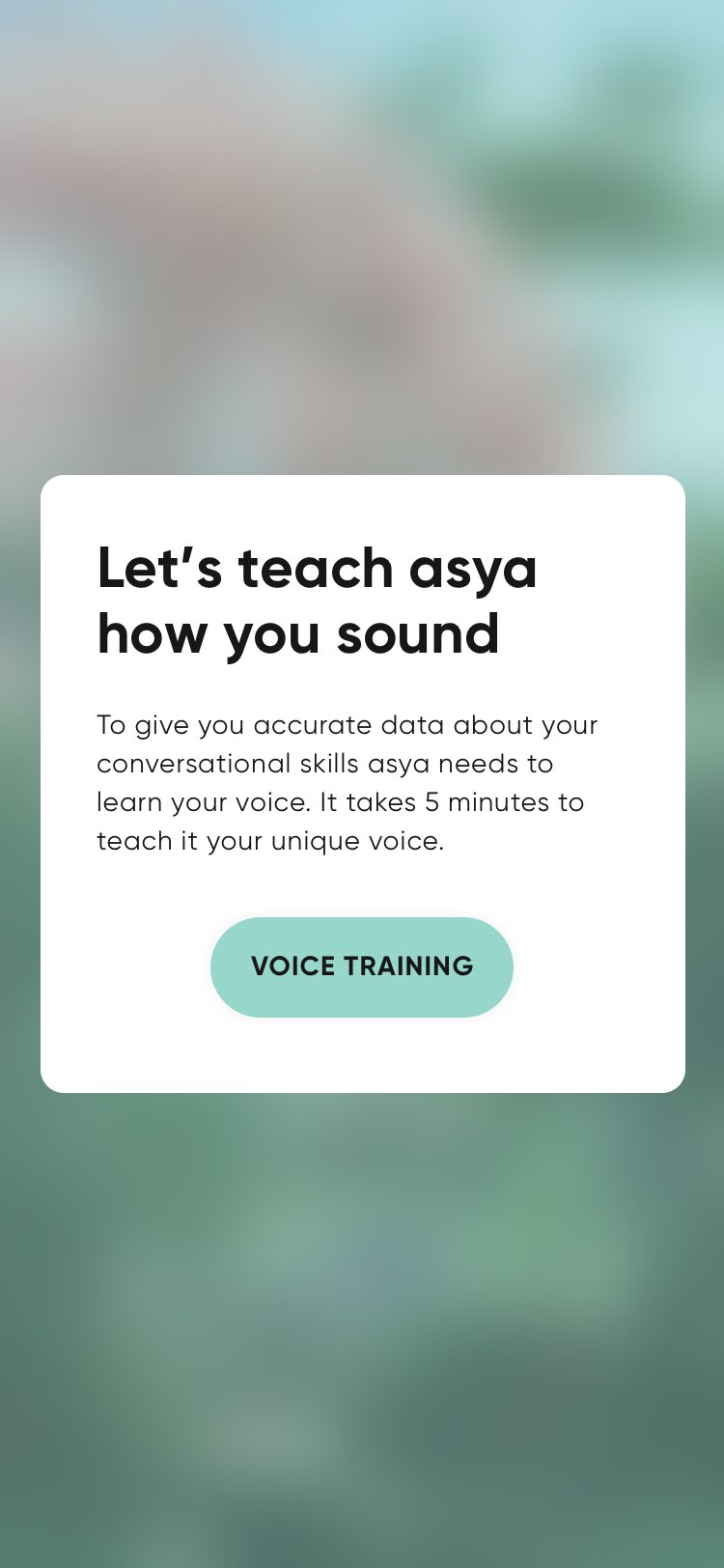 Prompt to start voice training