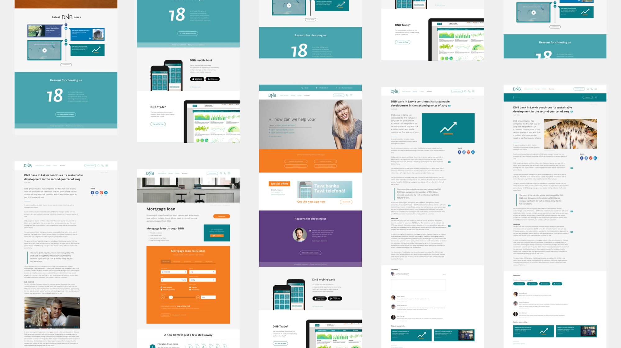 Overview of DNB page designs